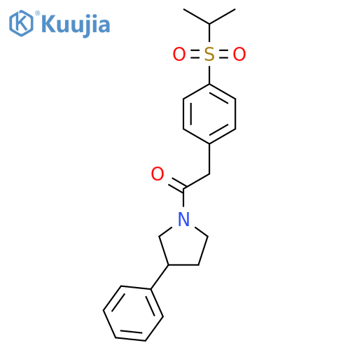 1-(3-phenylpyrrolidin-1-yl)-2-4-(propane-2-sulfonyl)phenylethan-1-one structure
