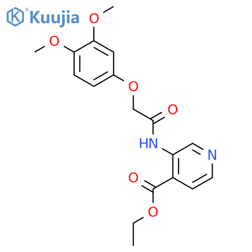 Ethyl 3-[2-(3,4-dimethoxyphenoxy)acetamido]pyridine-4-carboxylate structure