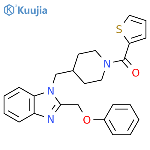 2-(phenoxymethyl)-1-{1-(thiophene-2-carbonyl)piperidin-4-ylmethyl}-1H-1,3-benzodiazole structure