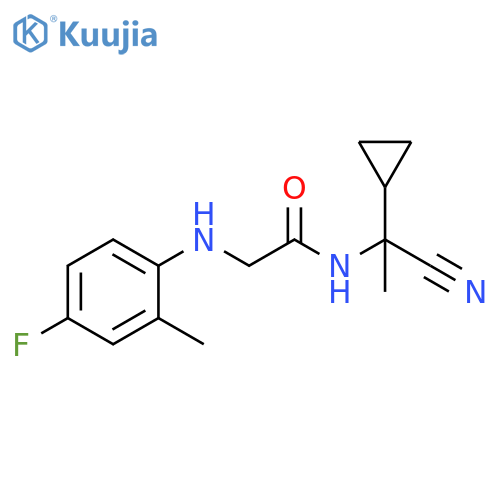 N-(1-cyano-1-cyclopropylethyl)-2-(4-fluoro-2-methylphenyl)aminoacetamide structure