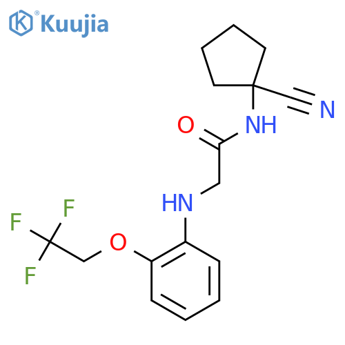 N-(1-cyanocyclopentyl)-2-{[2-(2,2,2-trifluoroethoxy)phenyl]amino}acetamide structure
