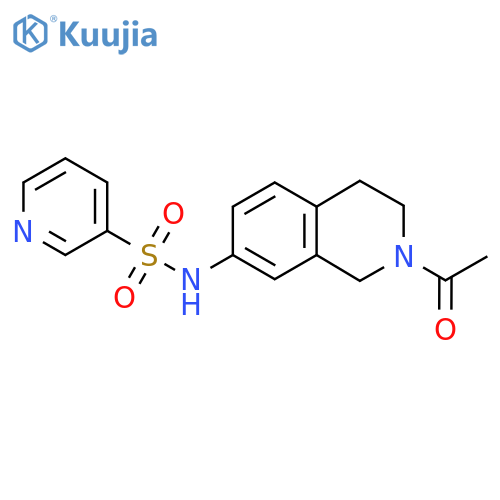N-(2-acetyl-1,2,3,4-tetrahydroisoquinolin-7-yl)pyridine-3-sulfonamide structure
