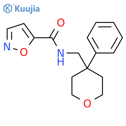 N-(4-phenyloxan-4-yl)methyl-1,2-oxazole-5-carboxamide structure