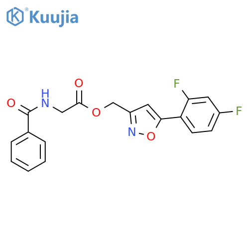 5-(2,4-difluorophenyl)-1,2-oxazol-3-ylmethyl 2-(phenylformamido)acetate structure