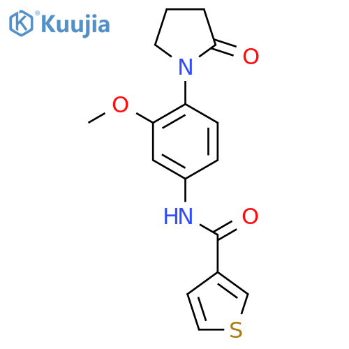 N-3-methoxy-4-(2-oxopyrrolidin-1-yl)phenylthiophene-3-carboxamide structure
