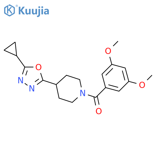 [4-(5-cyclopropyl-1,3,4-oxadiazol-2-yl)piperidin-1-yl]-(3,5-dimethoxyphenyl)methanone structure