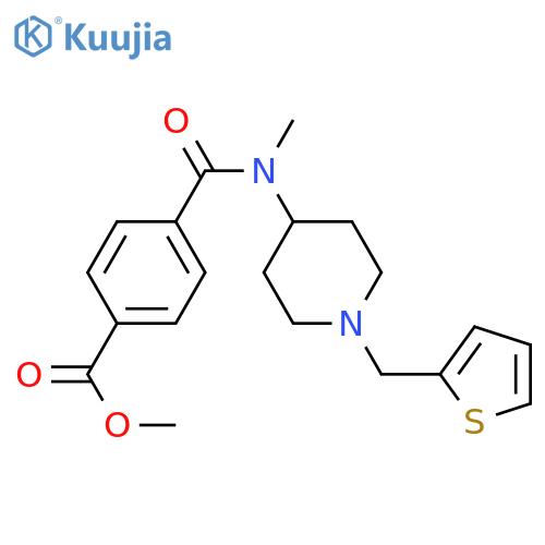 methyl 4-[({1-[(thiophen-2-yl)methyl]piperidin-4-yl}methyl)carbamoyl]benzoate structure