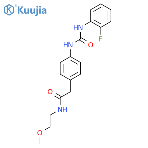 2-(4-{[(2-fluorophenyl)carbamoyl]amino}phenyl)-N-(2-methoxyethyl)acetamide structure
