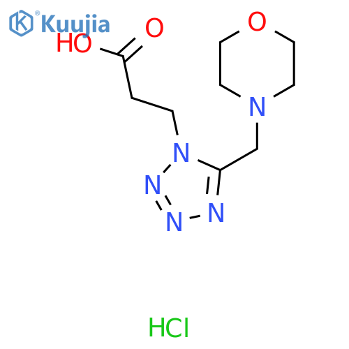 3-5-(Morpholin-4-ylmethyl)-1H-tetrazol-1-ylpropanoic acid hydrochloride structure