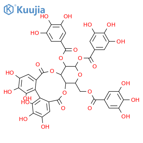 b-D-Glucopyranose, cyclic2,3-[(1R)-4,4',5,5',6,6'-hexahydroxy[1,1'-biphenyl]-2,2'-dicarboxylate]1,4,6-tris(3,4,5-trihydroxybenzoate) (9CI) structure