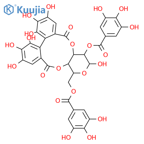 D-Glucose, cyclic2,3-[(1R)-4,4',5,5',6,6'-hexahydroxy[1,1'-biphenyl]-2,2'-dicarboxylate]4,6-bis(3,4,5-trihydroxybenzoate) (9CI) structure