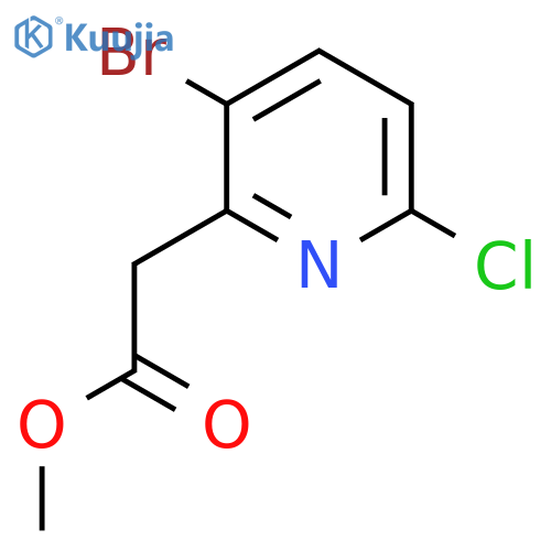 Methyl 2-(3-bromo-6-chloro-2-pyridyl)acetate structure