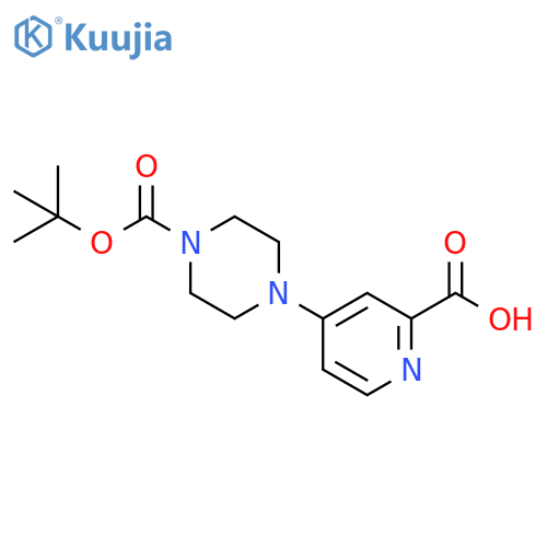 4-{4-[(tert-butoxy)carbonyl]piperazin-1-yl}pyridine-2-carboxylic acid structure