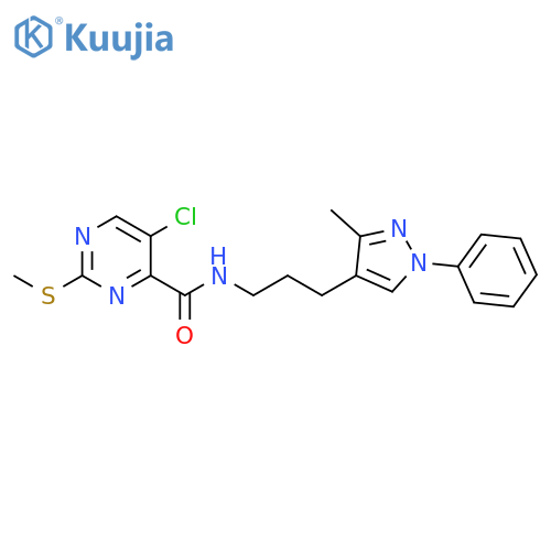 5-Chloro-N-[3-(3-methyl-1-phenyl-1H-pyrazol-4-yl)propyl]-2-(methylthio)-4-pyrimidinecarboxamide structure