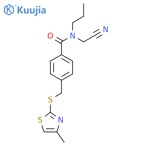 N-(cyanomethyl)-4-{[(4-methyl-1,3-thiazol-2-yl)sulfanyl]methyl}-N-propylbenzamide structure