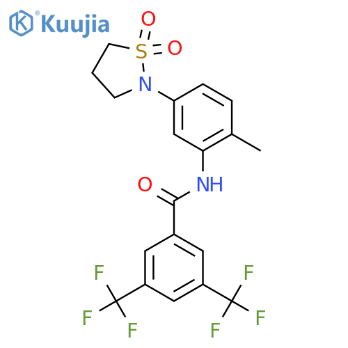 N-5-(1,1-dioxo-1lambda6,2-thiazolidin-2-yl)-2-methylphenyl-3,5-bis(trifluoromethyl)benzamide structure