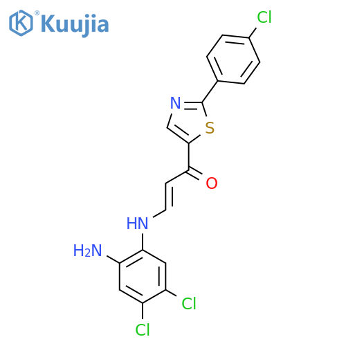 3-[(2-Amino-4,5-dichlorophenyl)amino]-1-[2-(4-chlorophenyl)-1,3-thiazol-5-yl]prop-2-en-1-one structure