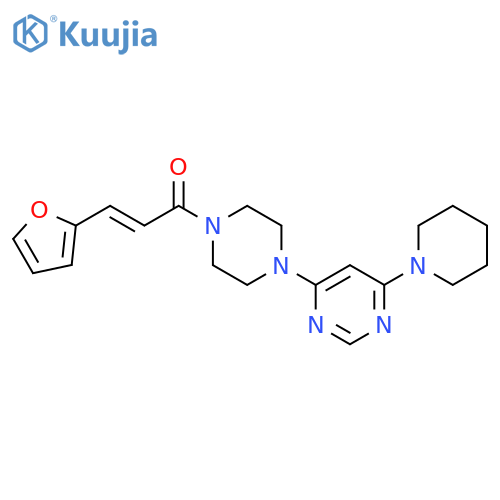 (2E)-3-(furan-2-yl)-1-{4-6-(piperidin-1-yl)pyrimidin-4-ylpiperazin-1-yl}prop-2-en-1-one structure