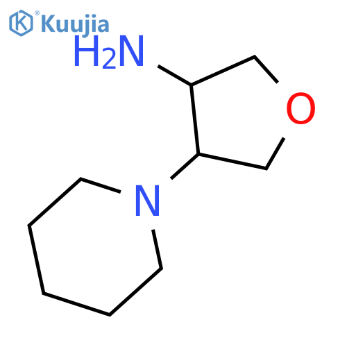 trans-4-(1-Piperidinyl)tetrahydro-3-furanamine structure