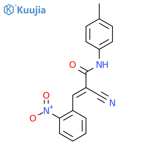 (2E)-2-cyano-N-(4-methylphenyl)-3-(2-nitrophenyl)prop-2-enamide structure