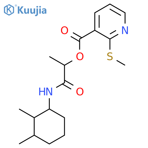 1-[(2,3-Dimethylcyclohexyl)carbamoyl]ethyl 2-(methylsulfanyl)pyridine-3-carboxylate structure