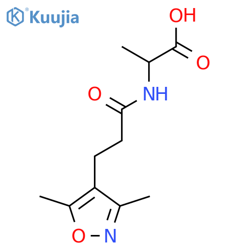 2-3-(dimethyl-1,2-oxazol-4-yl)propanamidopropanoic acid structure