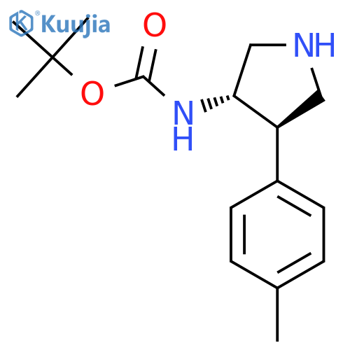 trans (+/-) (4-(4-Methylphenyl)pyrrolidin-3-YL)carbamic acid tert-butyl ester structure