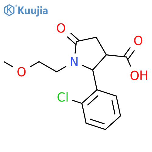 (2R,3R)-2-(2-Chloro-phenyl)-1-(2-methoxy-ethyl)-5-oxo-pyrrolidine-3-carboxylic acid structure