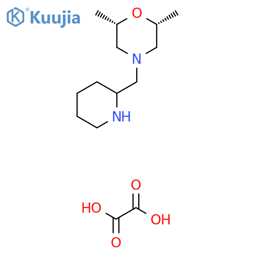 (2R,6S)-2,6-Dimethyl-4-(piperidin-2-ylmethyl)morpholine oxalate structure