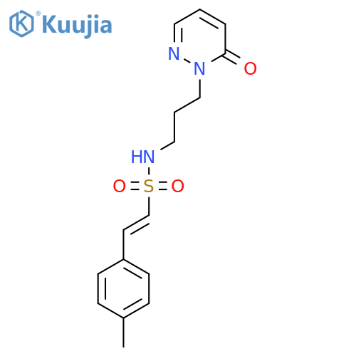 (E)-2-(4-methylphenyl)-N-3-(6-oxo-1,6-dihydropyridazin-1-yl)propylethene-1-sulfonamide structure