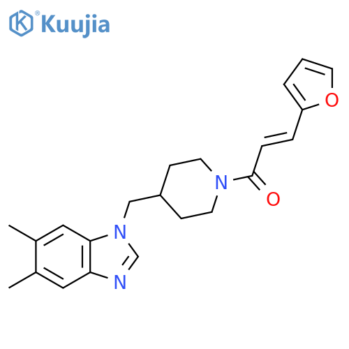 (2E)-1-{4-(5,6-dimethyl-1H-1,3-benzodiazol-1-yl)methylpiperidin-1-yl}-3-(furan-2-yl)prop-2-en-1-one structure