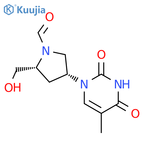 1-Pyrrolidinecarboxaldehyde,4-(3,4-dihydro-5-methyl-2,4-dioxo-1(2H)-pyrimidinyl)-2-(hydroxymethyl)-,(2R-cis)- (9CI) structure
