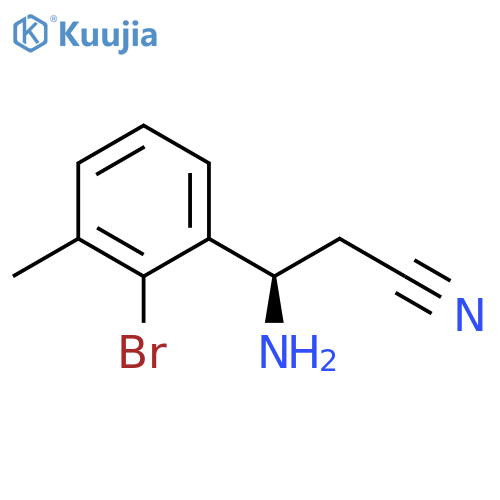 (3R)-3-AMINO-3-(2-BROMO-3-METHYLPHENYL)PROPANENITRILE structure