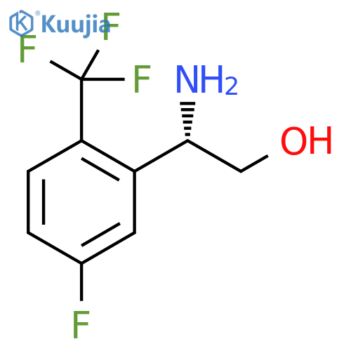 (2S)-2-amino-2-5-fluoro-2-(trifluoromethyl)phenylethan-1-ol structure