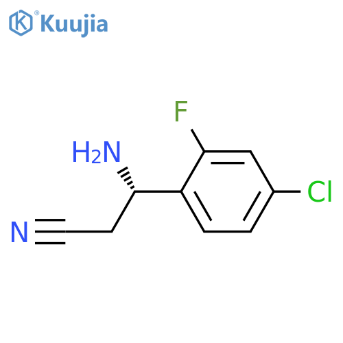 (3S)-3-AMINO-3-(4-CHLORO-2-FLUOROPHENYL)PROPANENITRILE structure