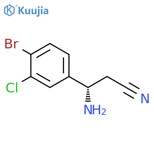 (3S)-3-AMINO-3-(4-BROMO-3-CHLOROPHENYL)PROPANENITRILE structure