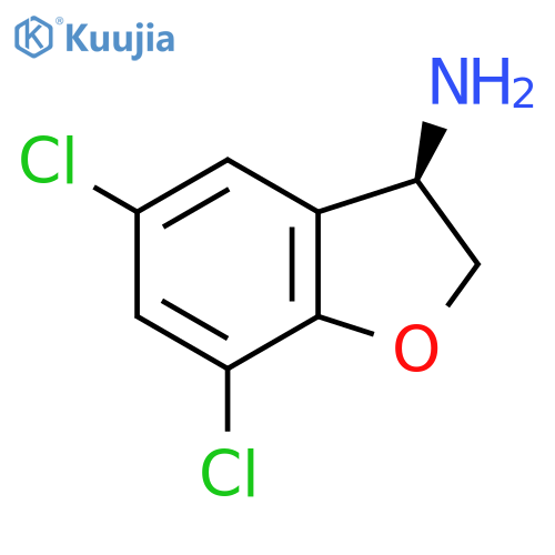 (3R)-5,7-Dichloro-2,3-dihydro-1-benzofuran-3-amine structure