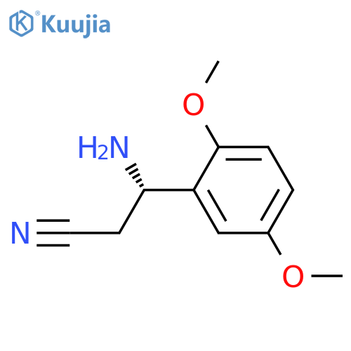 (3S)-3-AMINO-3-(2,5-DIMETHOXYPHENYL)PROPANENITRILE structure