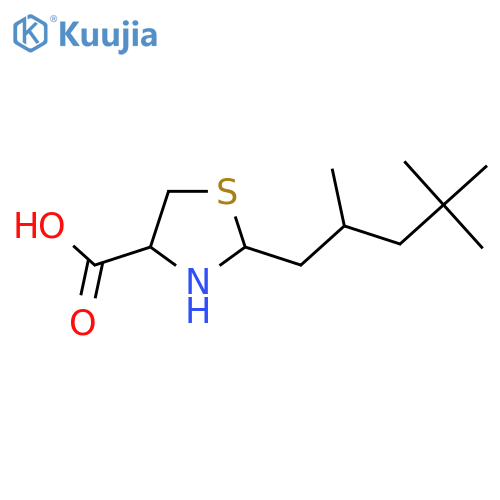 2-(2,4,4-Trimethylpentyl)-1,3-thiazolidine-4-carboxylic acid structure