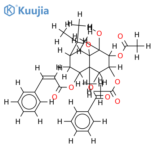 (1R,2S,3S,4S,5R,7R,9S,10R)-2,3-diacetoxy-1-benzoyloxy-9-cis-cinnamoyloxy-4-hydroxydihydro-beta-agarofuran structure