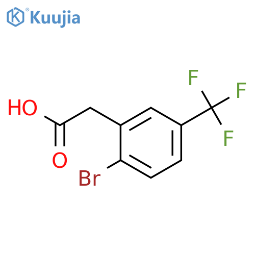 2-[2-bromo-5-(trifluoromethyl)phenyl]acetic acid structure