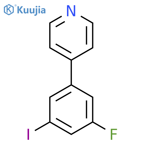 4-(3-Fluoro-5-iodophenyl)pyridine structure