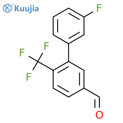 3'-Fluoro-2-(trifluoromethyl)biphenyl-5-carboxaldehyde structure
