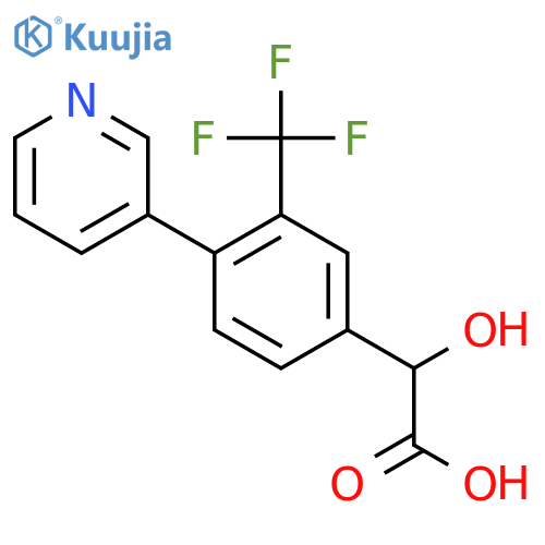 2-Hydroxy-2-(4-(pyridin-3-yl)-3-(trifluoromethyl)phenyl)acetic acid structure