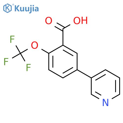 5-(Pyridin-3-yl)-2-(trifluoromethoxy)benzoic acid structure