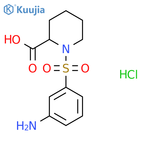 1-(3-Aminophenyl)sulfonylpiperidine-2-carboxylic acid hydrochloride structure