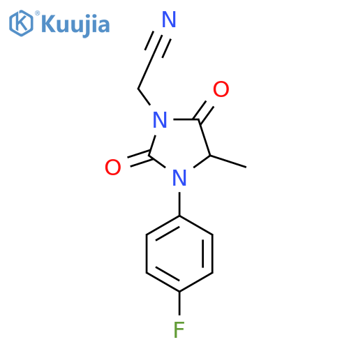 2-3-(4-fluorophenyl)-4-methyl-2,5-dioxoimidazolidin-1-ylacetonitrile structure