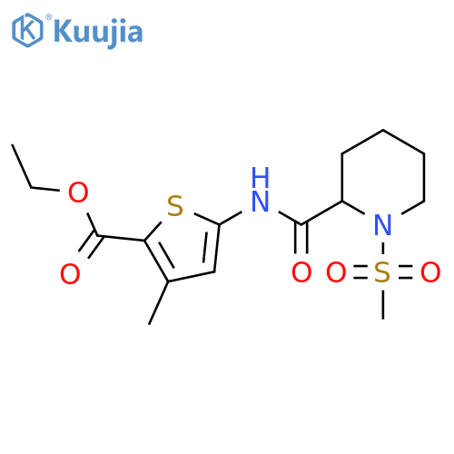 ethyl 5-(1-methanesulfonylpiperidine-2-amido)-3-methylthiophene-2-carboxylate structure