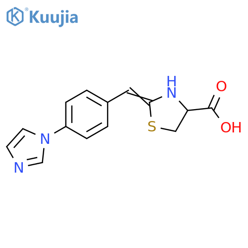 (2Z)-2-{[4-(1H-imidazol-1-yl)phenyl]methylidene}-1,3-thiazolidine-4-carboxylic acid structure