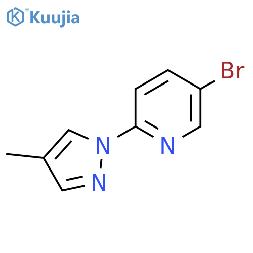 5-Bromo-2-(4-methyl-1H-pyrazol-1-yl)pyridine structure